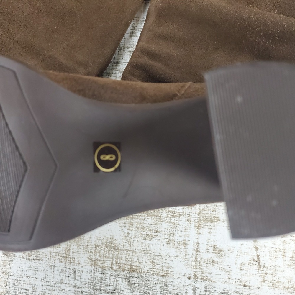 Steve Madden Emmett Womens Knee-High Boots Sz 8 M Chocolate Brown Suede Slip On - Picture 8 of 12